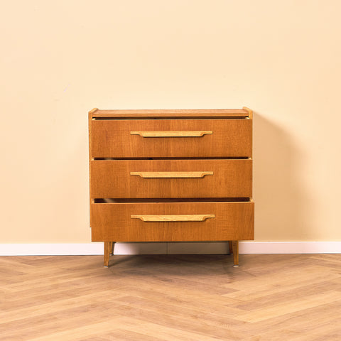 Swedish chest of drawers in teak and oak by Nilsson & Co for Häggeryda Möbelfabrik
