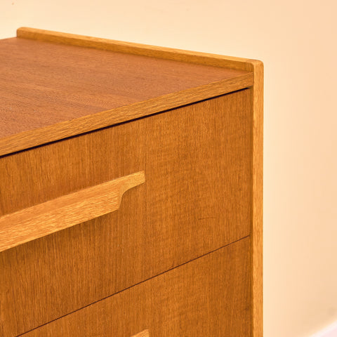 Swedish chest of drawers in teak and oak by Nilsson & Co for Häggeryda Möbelfabrik