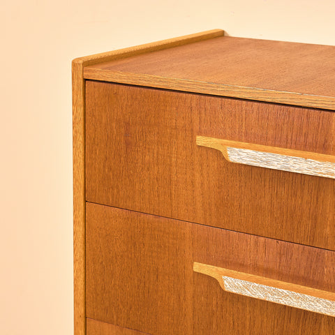 Swedish chest of drawers in teak and oak by Nilsson & Co for Häggeryda Möbelfabrik