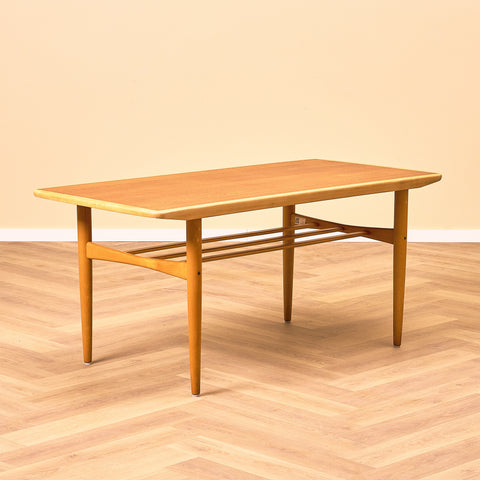 Swedish coffee table in teak and beech
