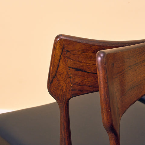 Danish dining chairs in Santos rosewood by Bernard Peterson and Son