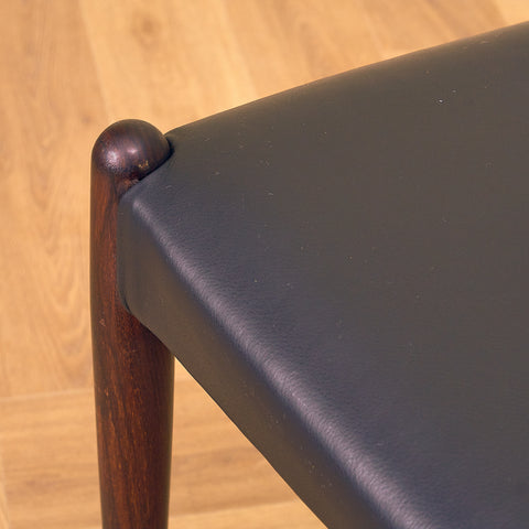 Danish dining chairs in Santos rosewood by Bernard Peterson and Son