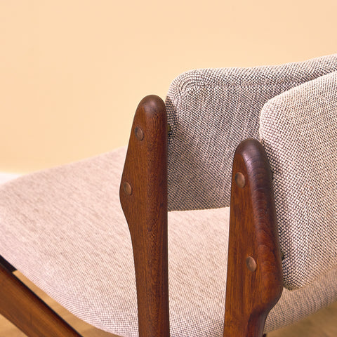 Danish dining chairs in solid walnut by Erik Buch