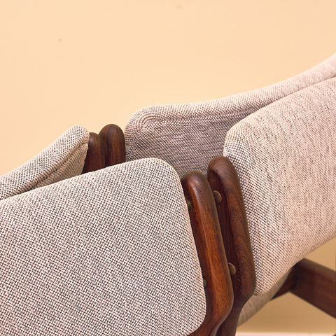 Danish dining chairs in solid walnut by Erik Buch