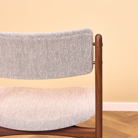 Danish dining chairs in solid walnut by Erik Buch