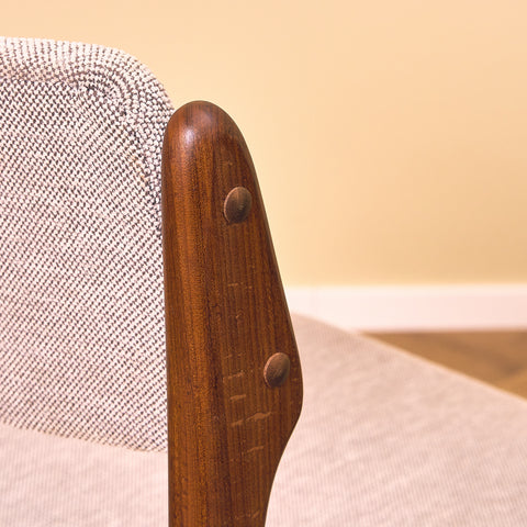 Danish dining chairs in solid walnut by Erik Buch