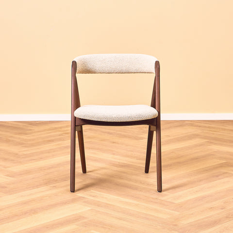 Danish dining chairs in walnut by Th. Harlev for Farstrup