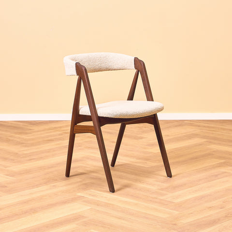 Danish dining chairs in walnut by Th. Harlev for Farstrup