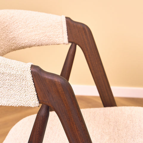 Danish dining chairs in walnut by Th. Harlev for Farstrup
