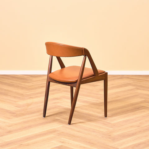 Danish dining chairs in walnut by Kai Kristiansen for Schou Andersen, model 31