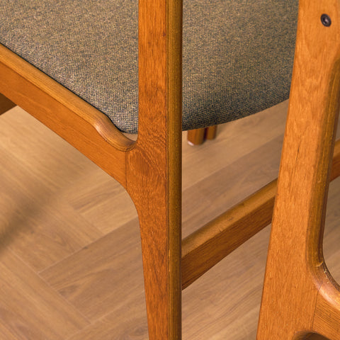 Danish set of 8 dining chairs in teak by Erik Buch for Nova Stolefabrik