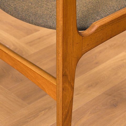 Danish set of 8 dining chairs in teak by Erik Buch for Nova Stolefabrik