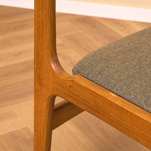 Danish set of 8 dining chairs in teak by Erik Buch for Nova Stolefabrik