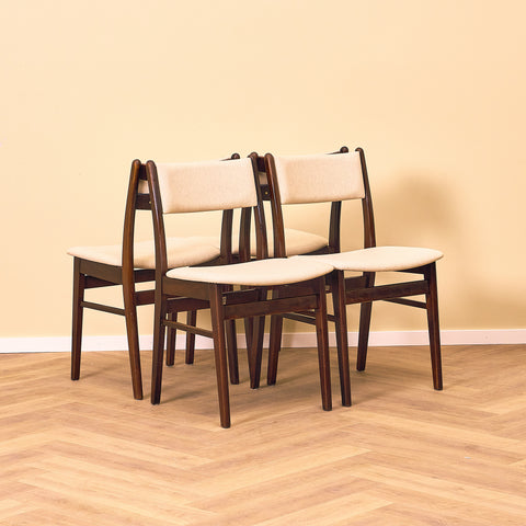 Danish dining chairs in teak and beech by Findahl