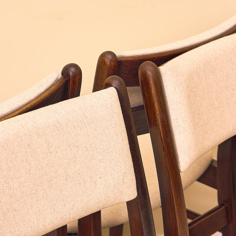 Danish dining chairs in teak and beech by Findahl