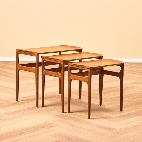 Danish set of nest of tables in teak