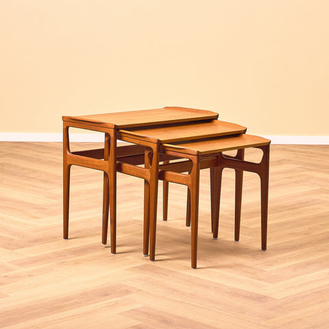 Danish set of nest of tables in teak