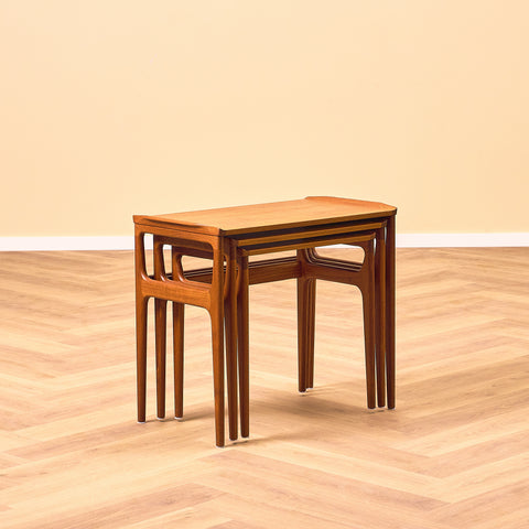 Danish set of nest of tables in teak