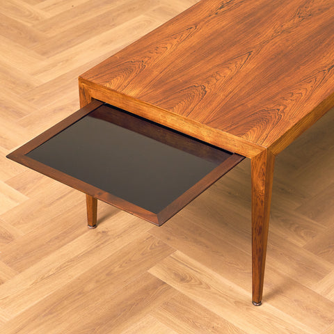 Danish coffee table in Santos rosewood by Severin Hansen for Haslev Møbelfabrik