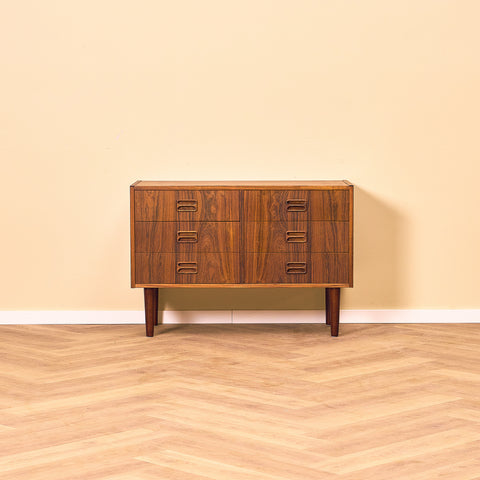 Danish chest of drawers in Santos rosewood by Niels J. Thorsø