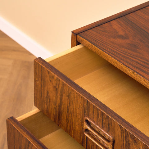 Danish chest of drawers in Santos rosewood by Niels J. Thorsø