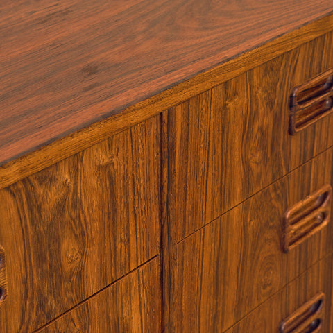 Danish chest of drawers in Santos rosewood by Niels J. Thorsø