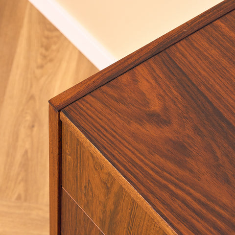 Danish chest of drawers in Santos rosewood by Niels J. Thorsø