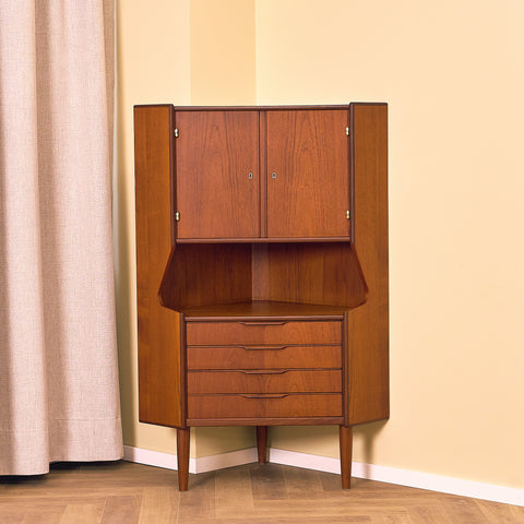 Danish corner cabinet in teak