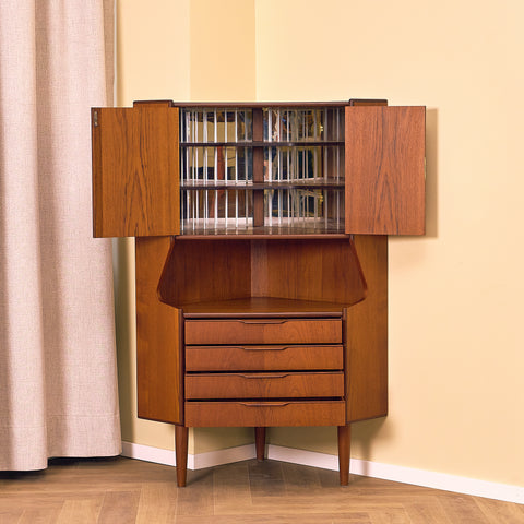 Danish corner cabinet in teak