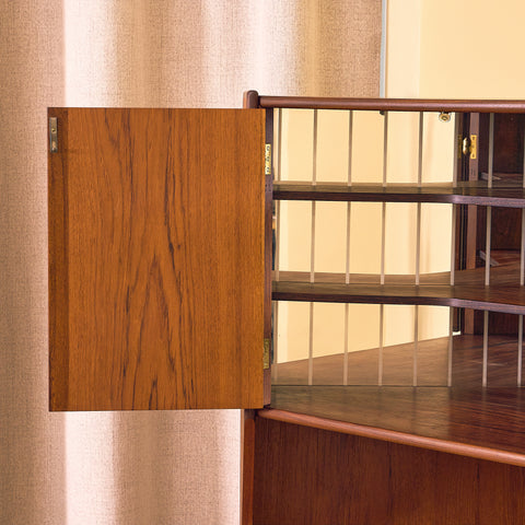 Danish corner cabinet in teak