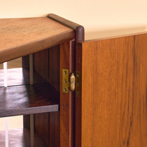 Danish corner cabinet in teak