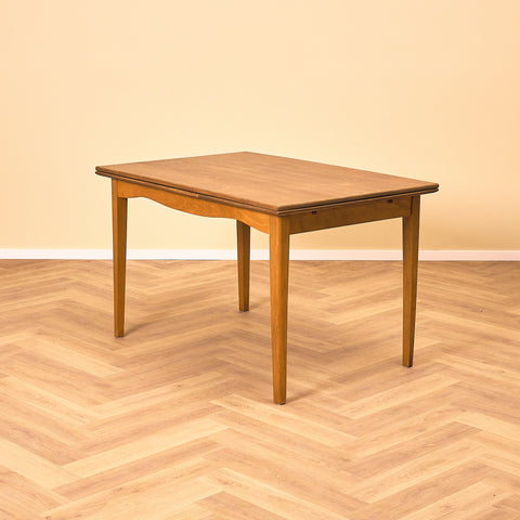 Swedish dining table in teak and beech