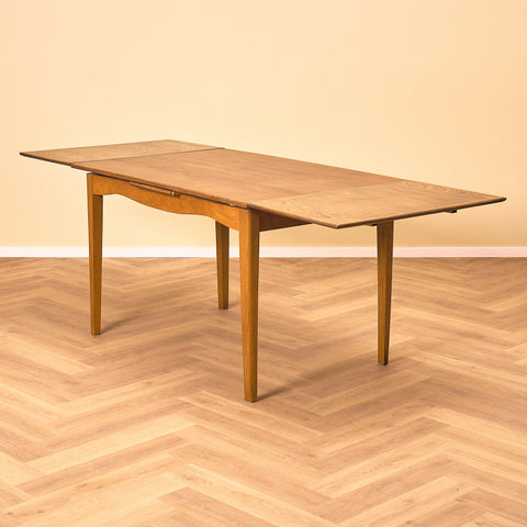 Swedish dining table in teak and beech