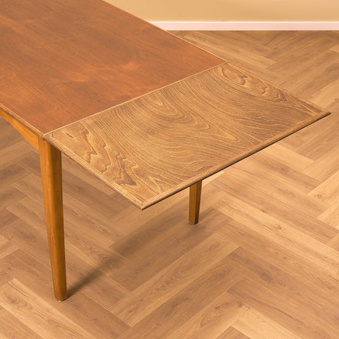 Swedish dining table in teak and beech