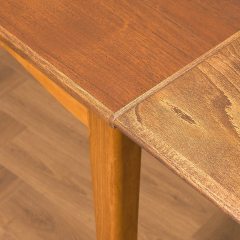 Swedish dining table in teak and beech