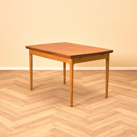 Swedish dining table in teak and oak