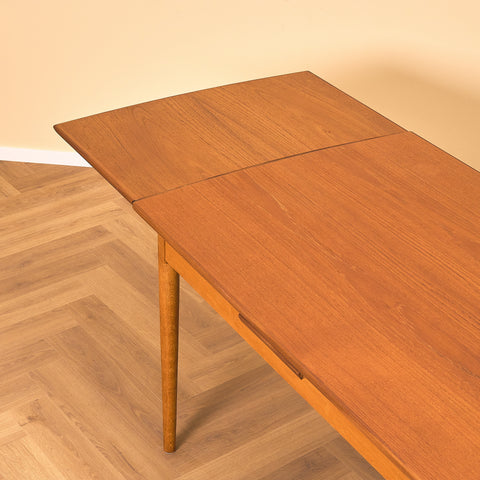 Swedish dining table in teak and oak