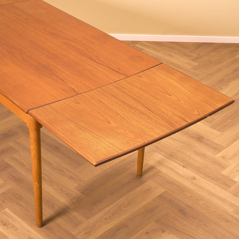 Swedish dining table in teak and oak