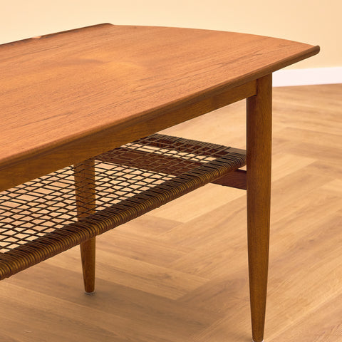 Danish coffee table in teak and oak by Villumsen & son