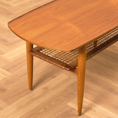 Danish coffee table in teak and oak by Villumsen & son
