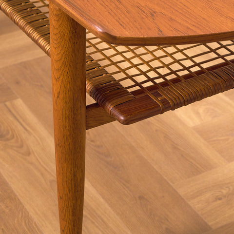 Danish coffee table in teak and oak by Villumsen & son