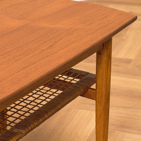 Danish coffee table in teak and oak by Villumsen & son