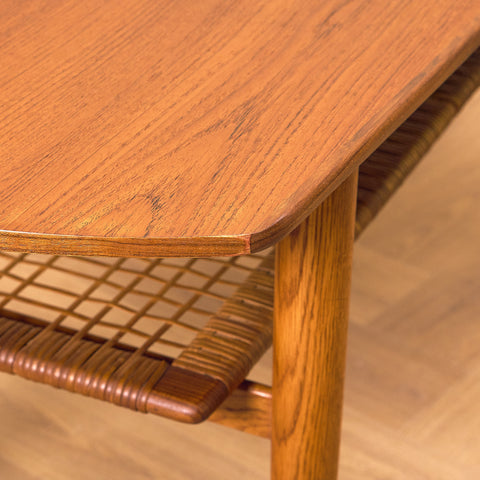 Danish coffee table in teak and oak by Villumsen & son