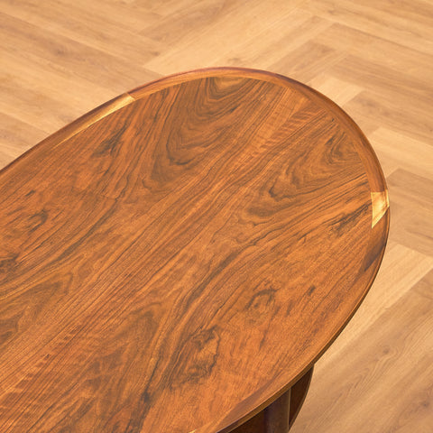 Danish coffee table in walnut and beech by Anton Kildeberg