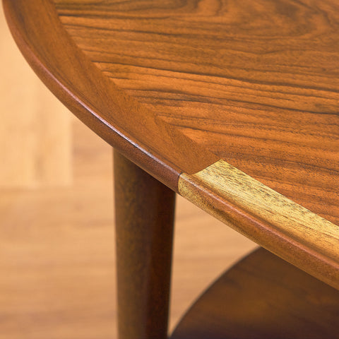 Danish coffee table in walnut and beech by Anton Kildeberg