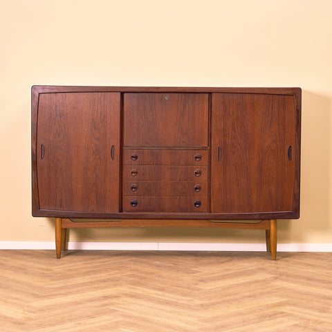 Danish highboard in teak and oak