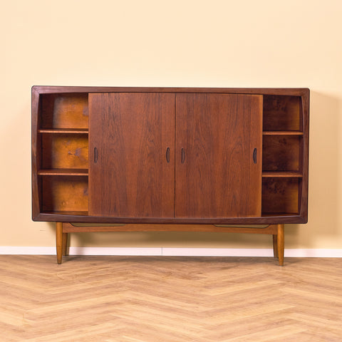 Danish highboard in teak and oak