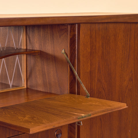 Danish highboard in teak and oak
