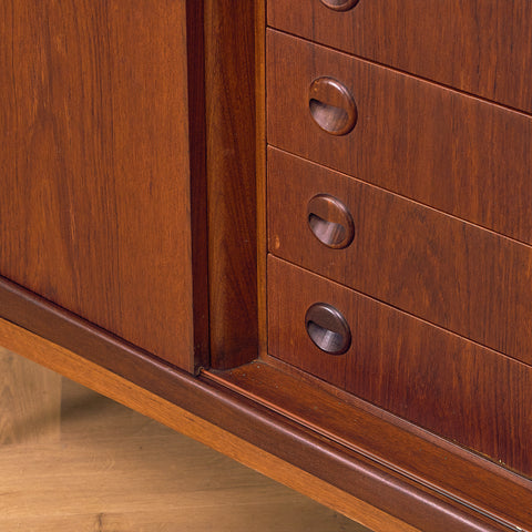 Danish highboard in teak and oak