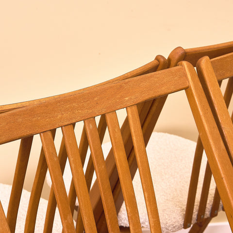 Swedish set of 4 dining chairs in beech by Gottfrid Karlsson & Söner Stolfabrik, Diö